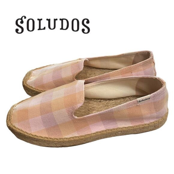SOLUDOS Platform Smoking Slipper Coral Madress Espadrille Loafers NEW 9 - Picture 1 of 7